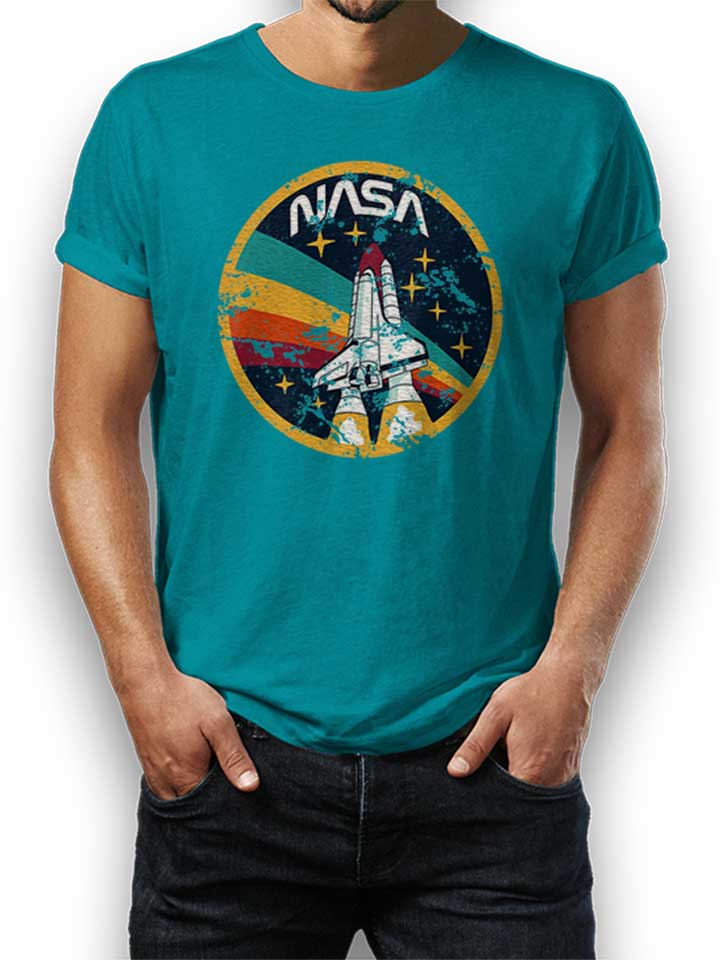 Nasa Space Shuttle Vintage T-Shirt tuerkis L