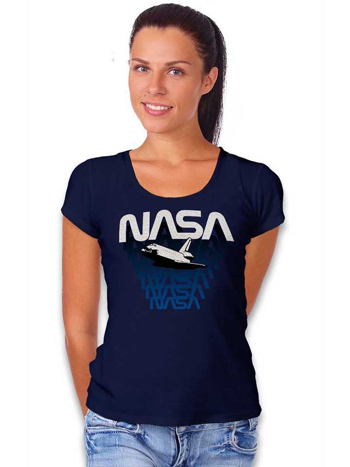 nasa-space-shuttle-damen-t-shirt dunkelblau 2