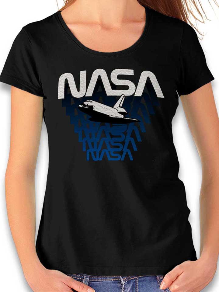 Nasa Space Shuttle Damen T-Shirt schwarz L