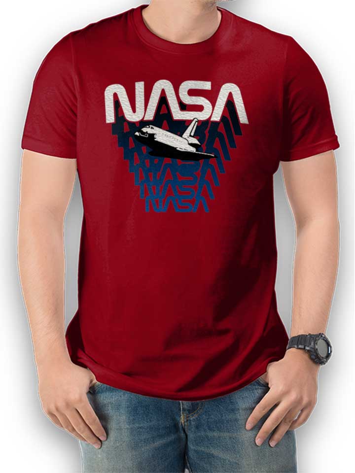 Nasa Space Shuttle Camiseta burdeos L