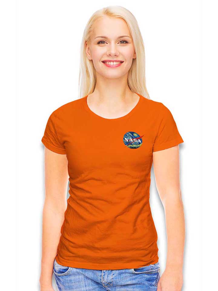 nasa-van-gogh-chest-print-damen-t-shirt orange 2