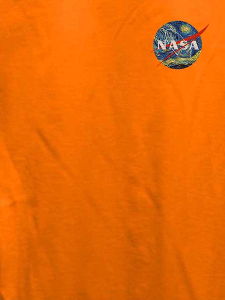 nasa-van-gogh-chest-print-damen-t-shirt orange 4