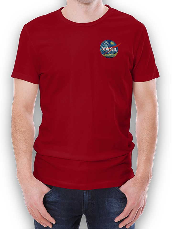 Nasa Van Gogh Chest Print T-Shirt maroon L