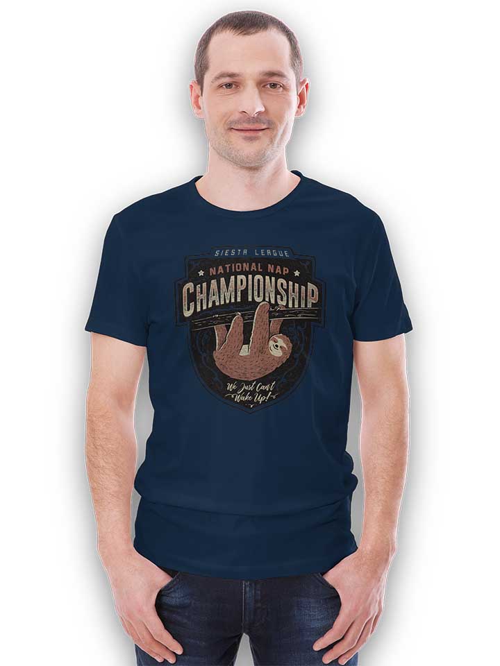 national-nap-championship-sloth-t-shirt dunkelblau 2