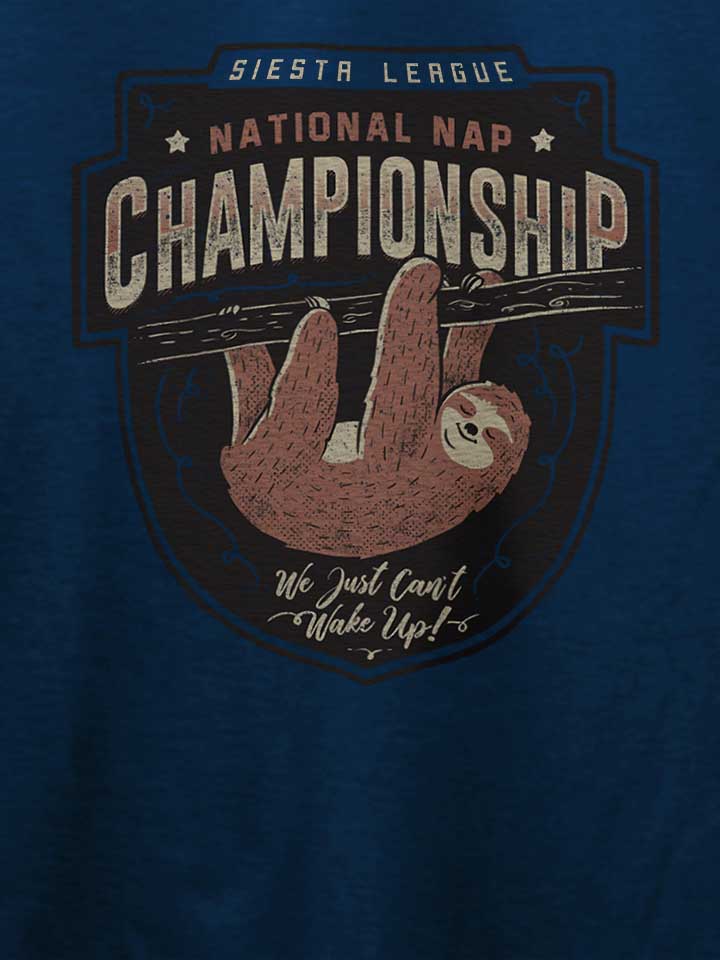 national-nap-championship-sloth-t-shirt dunkelblau 4