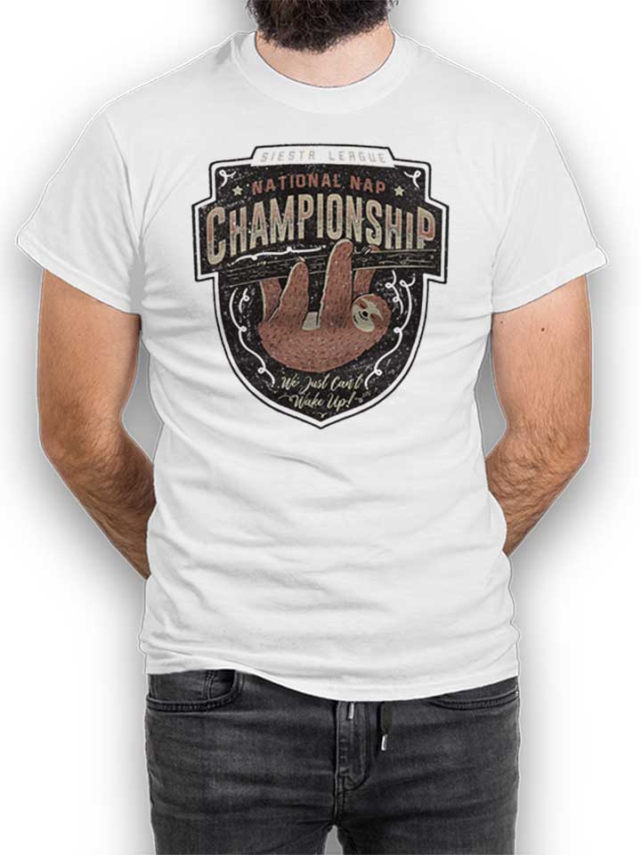 national-nap-championship-sloth-t-shirt weiss 1