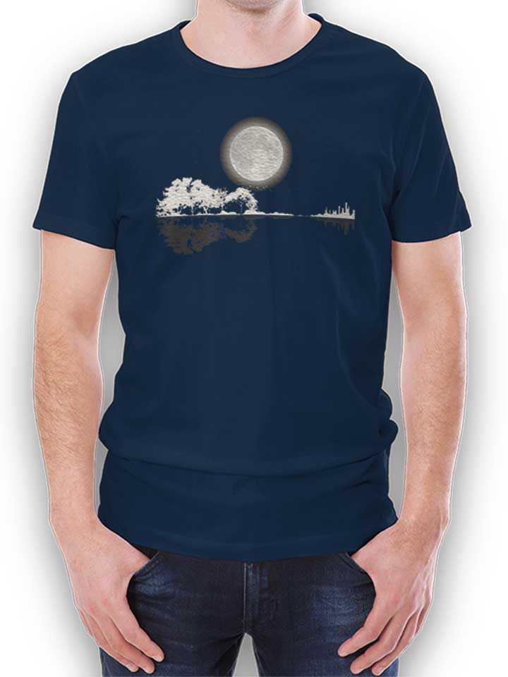 Nature Guitar Moon T-Shirt blu-oltemare L