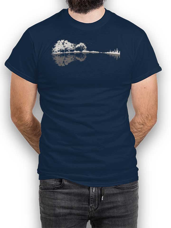 Nature Guitar T-Shirt bleu-marine L