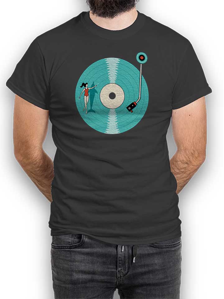 Nature Vinyl Record T-Shirt gris-fonc L