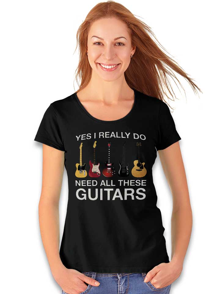 need-all-these-guitars-damen-t-shirt schwarz 2