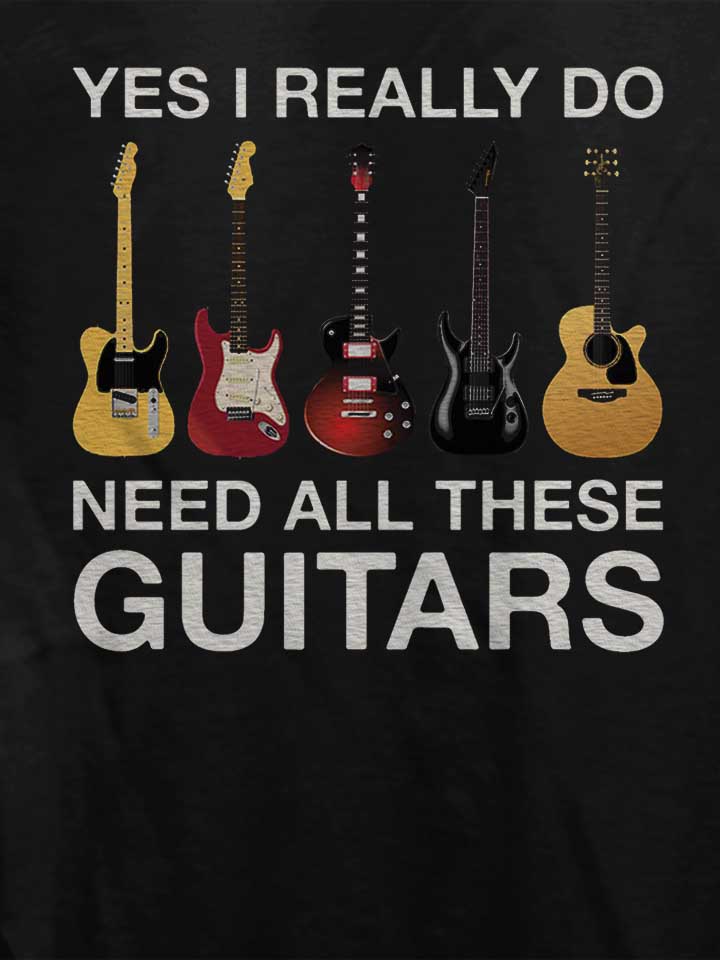need-all-these-guitars-damen-t-shirt schwarz 4