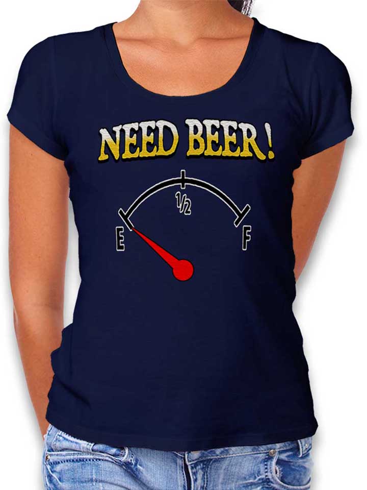 Need Beer T-Shirt Femme bleu-marine L