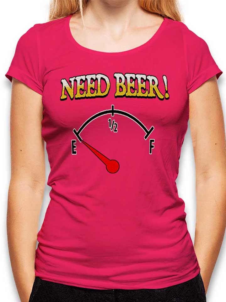 need-beer-damen-t-shirt fuchsia 1