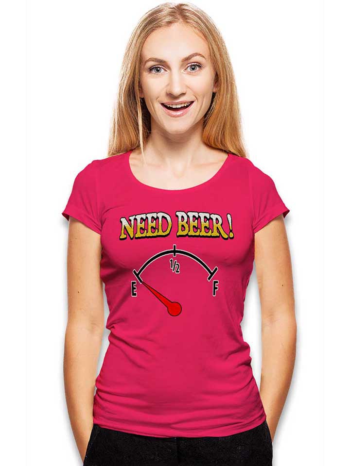 need-beer-damen-t-shirt fuchsia 2