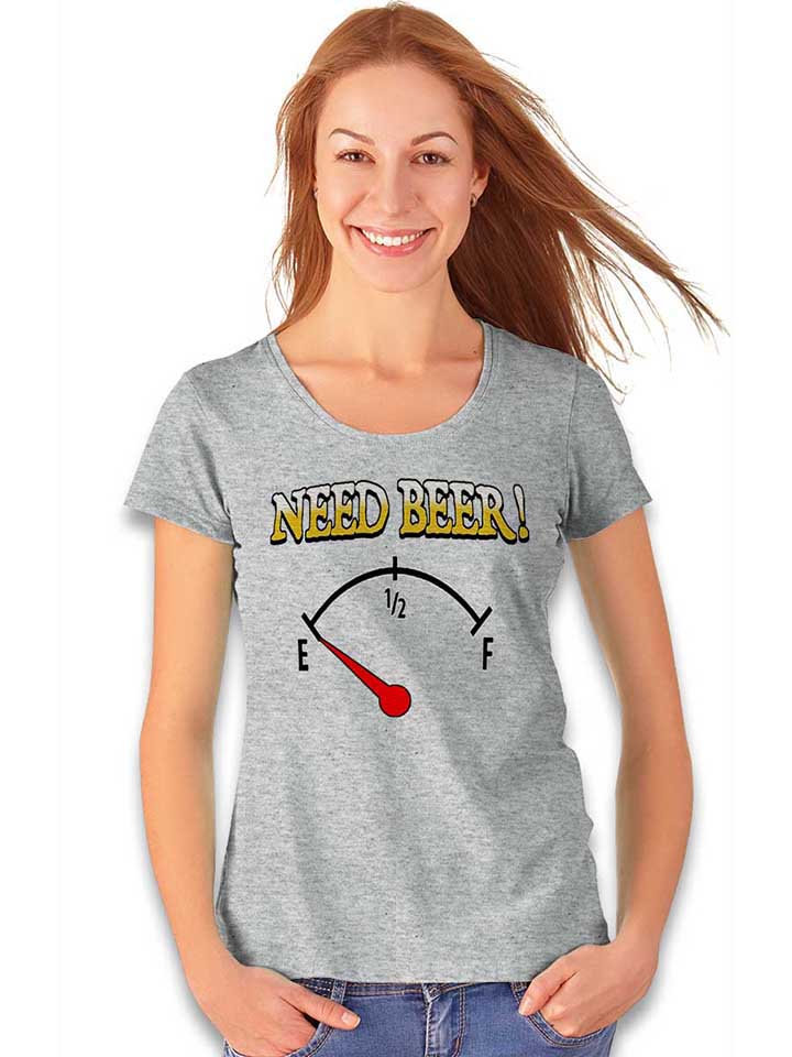 need-beer-damen-t-shirt grau-meliert 2