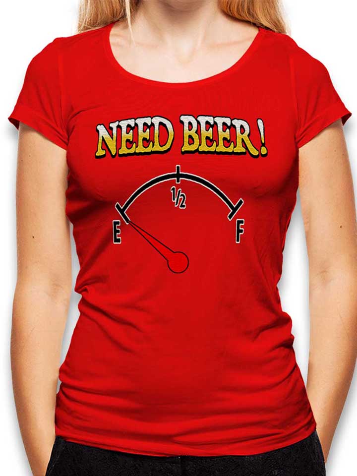 Need Beer Camiseta Mujer rojo L