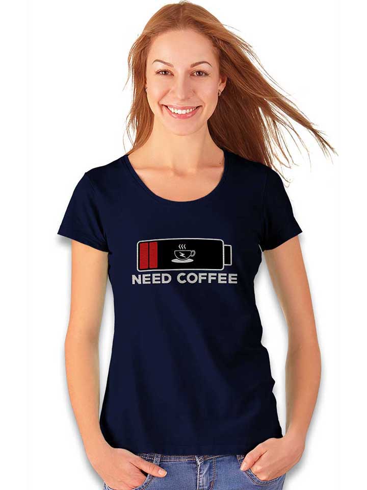 need-coffee-akku-leer-damen-t-shirt dunkelblau 2