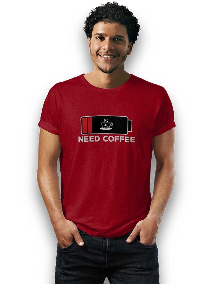 need-coffee-akku-leer-t-shirt bordeaux 2