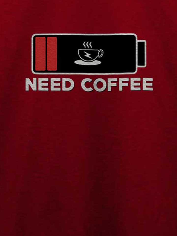 need-coffee-akku-leer-t-shirt bordeaux 4