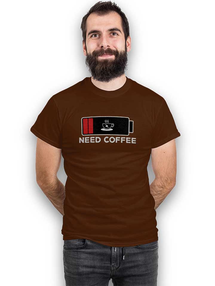 need-coffee-akku-leer-t-shirt braun 2