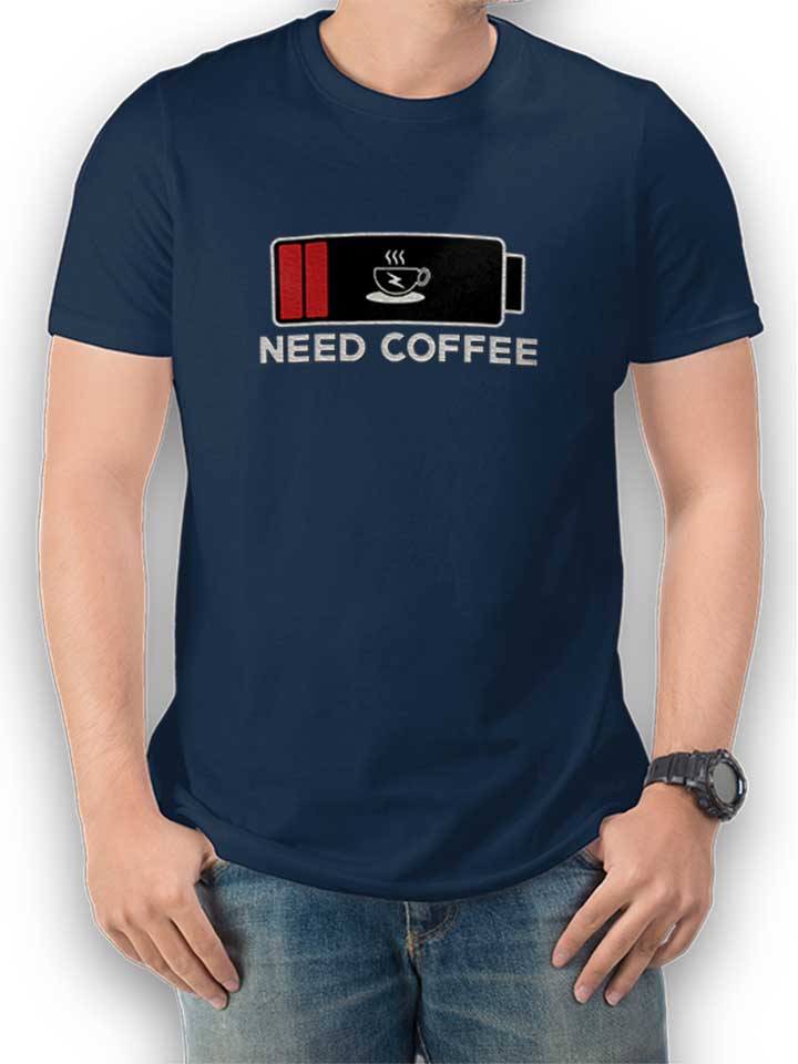 need-coffee-akku-leer-t-shirt dunkelblau 1