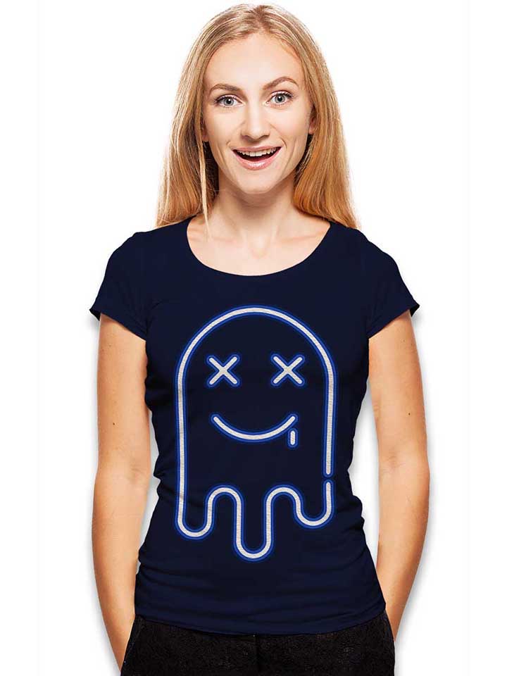 neon-ghost-damen-t-shirt dunkelblau 2