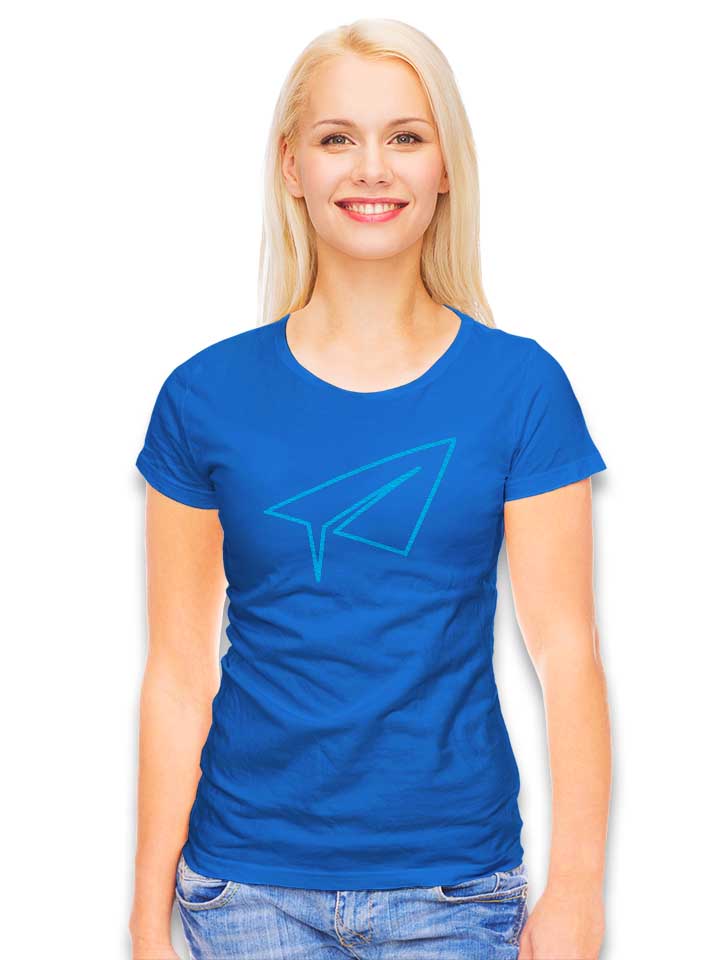 neon-paperairplane-damen-t-shirt royal 2