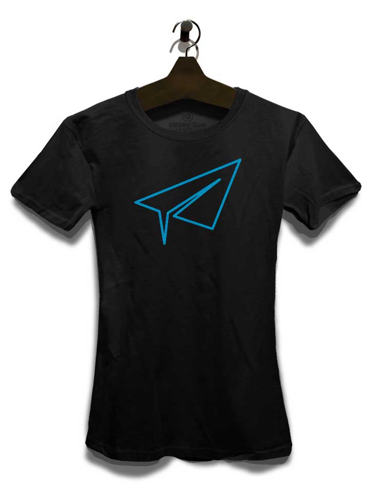 neon-paperairplane-damen-t-shirt schwarz 3
