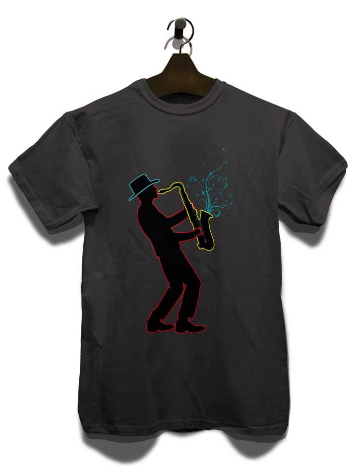 neon-saxophone-player-t-shirt dunkelgrau 3
