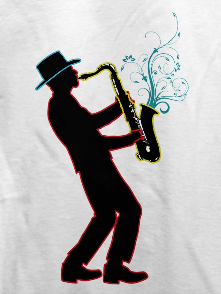 neon-saxophone-player-t-shirt weiss 4