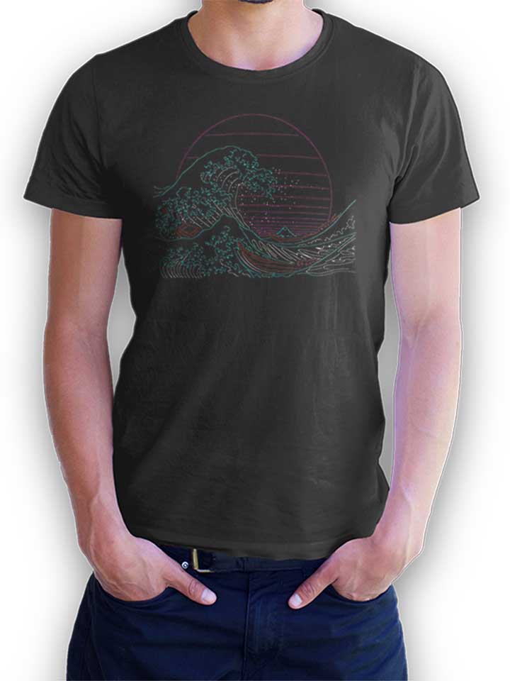 Neon Wave T-Shirt gris-fonc L