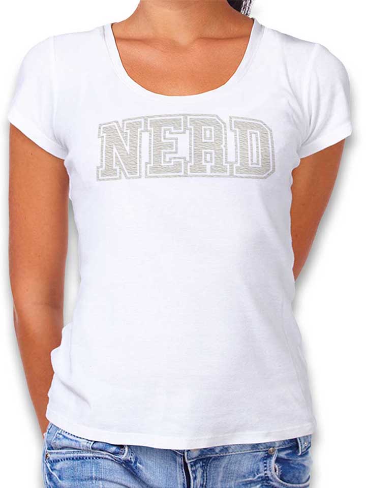 Nerd Logo Damen T-Shirt weiss L