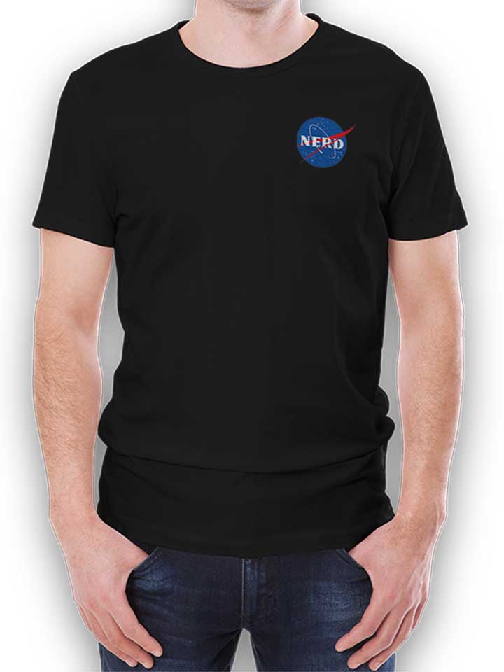 Nerd Nasa Chest Print T-Shirt schwarz L