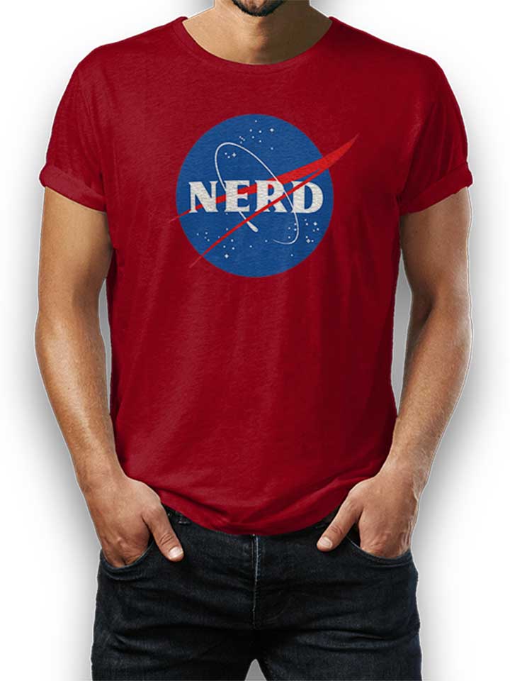 Nerd Nasa T-Shirt maroon L