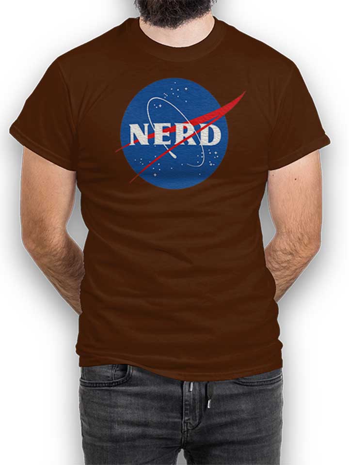 Nerd Nasa T-Shirt marrone L