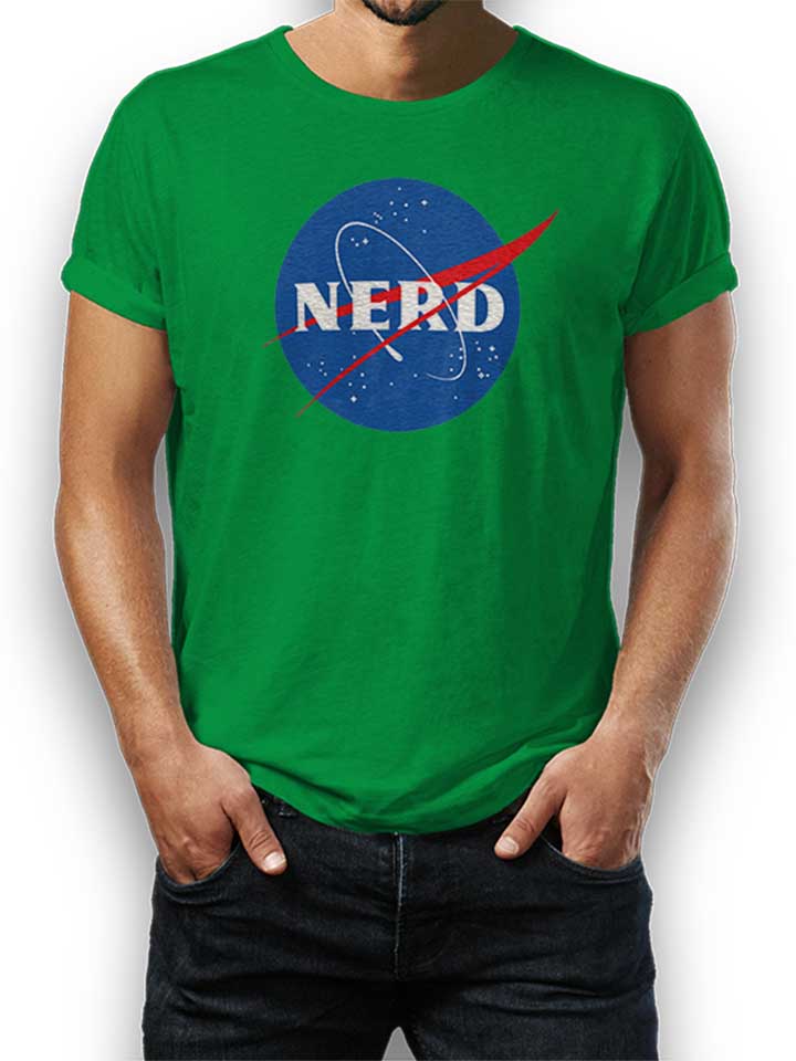 Nerd Nasa T-Shirt gruen L