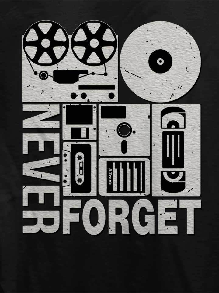 never-forget-analog-media-damen-t-shirt schwarz 4