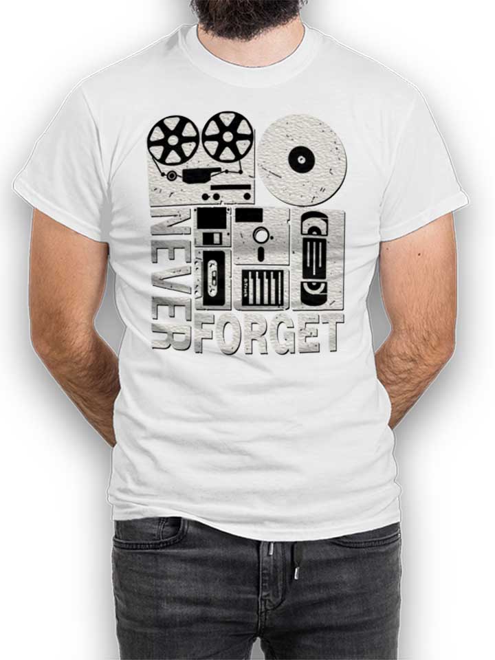never-forget-analog-media-t-shirt weiss 1