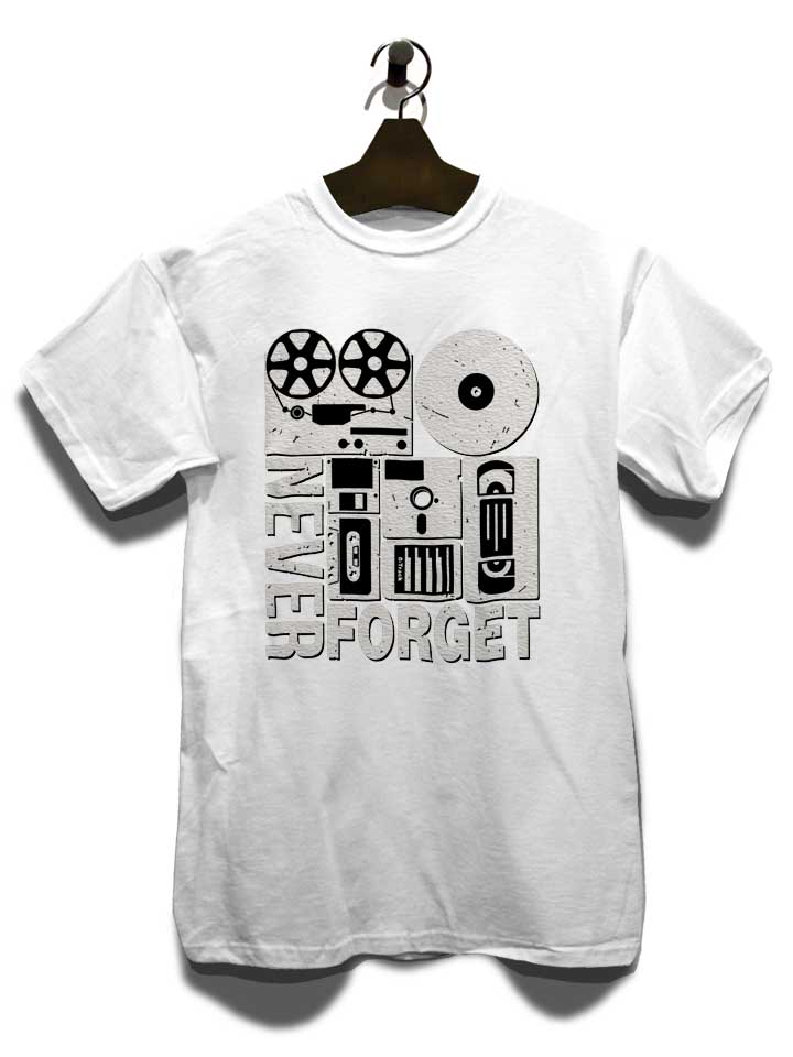 never-forget-analog-media-t-shirt weiss 3