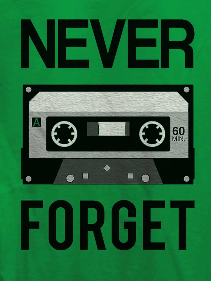 never-forget-cassette-damen-t-shirt gruen 4