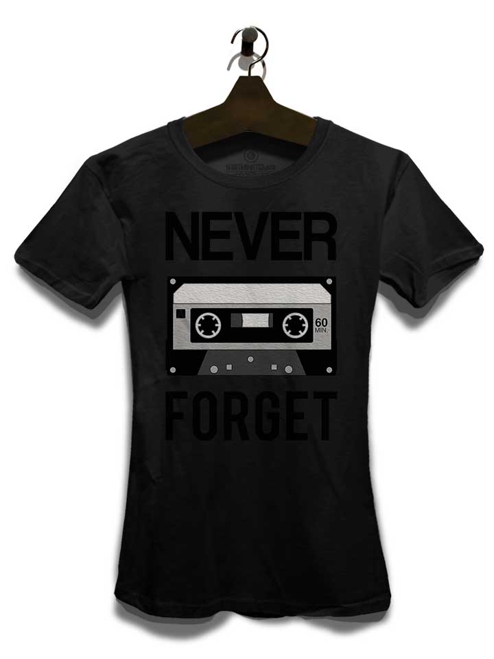 never-forget-cassette-damen-t-shirt schwarz 3
