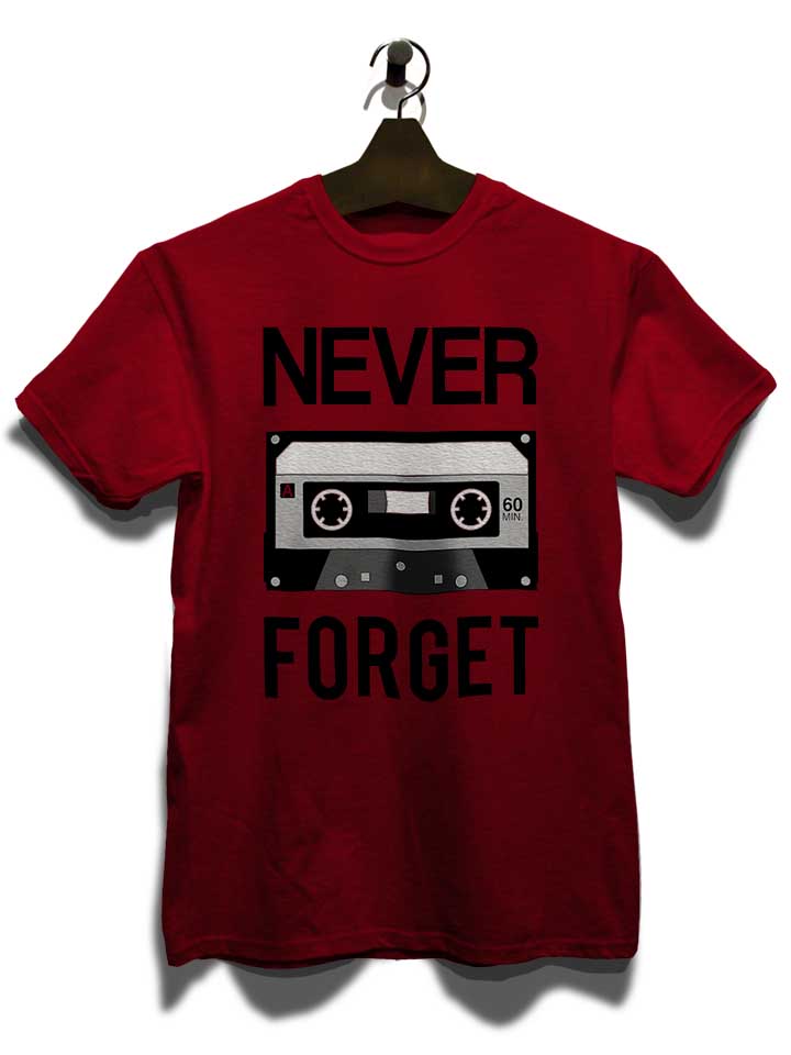 never-forget-cassette-t-shirt bordeaux 3