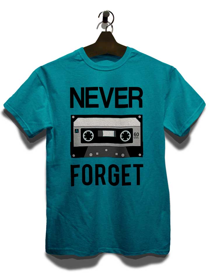never-forget-cassette-t-shirt tuerkis 3