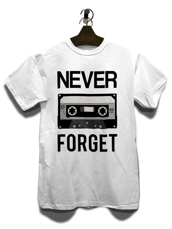 never-forget-cassette-t-shirt weiss 3