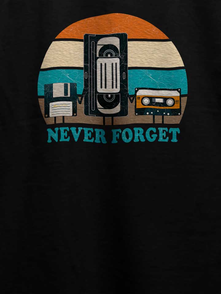 never-forget-disc-tape-vhs-t-shirt schwarz 4