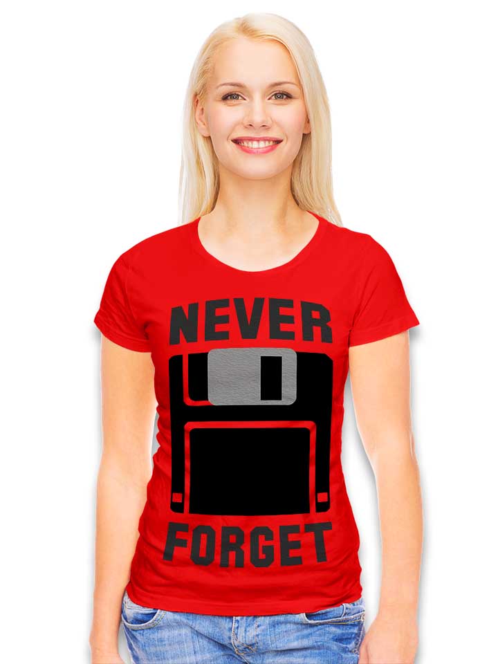 never-forget-floppy-disc-damen-t-shirt rot 2