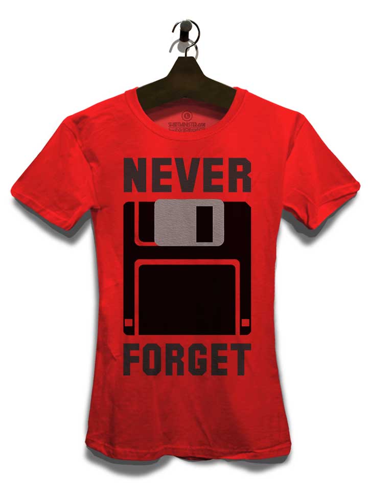 never-forget-floppy-disc-damen-t-shirt rot 3