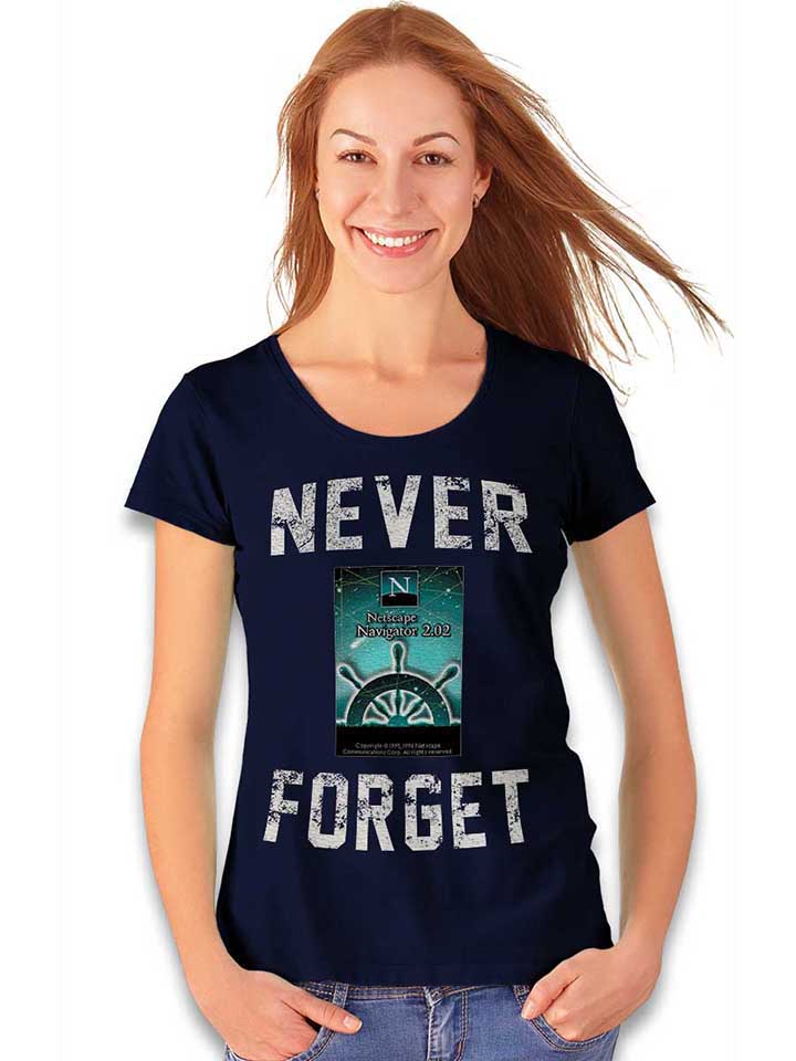 never-forget-netscape-navigator-damen-t-shirt dunkelblau 2