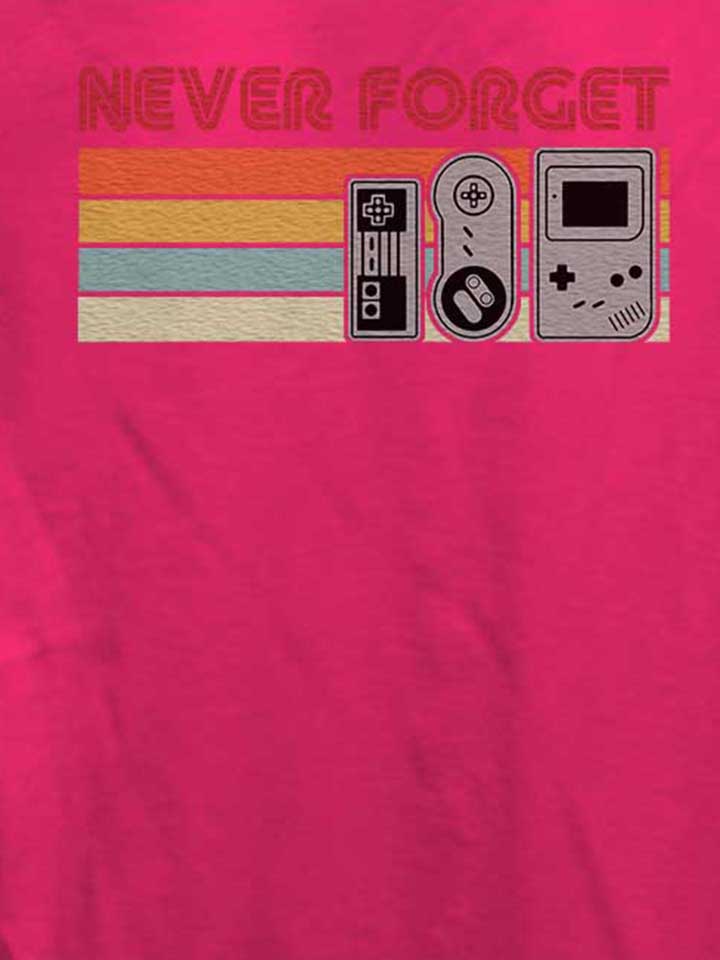 never-forget-oldschool-game-controller-damen-t-shirt fuchsia 4