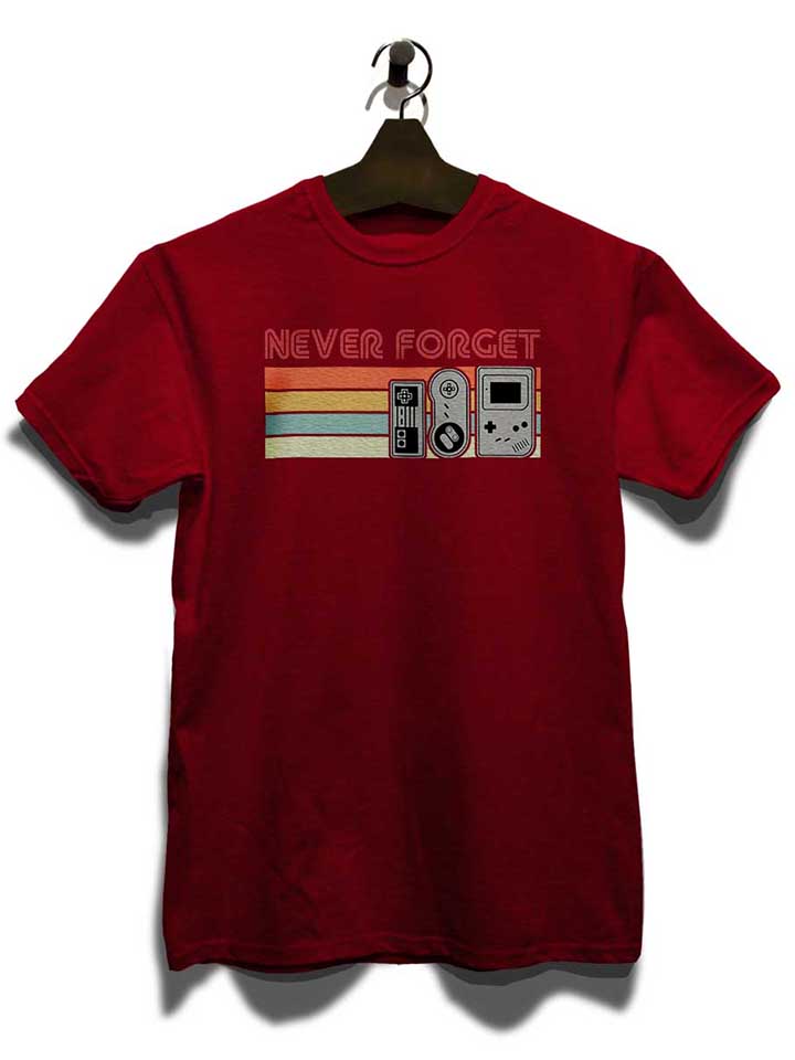 never-forget-oldschool-game-controller-t-shirt bordeaux 3